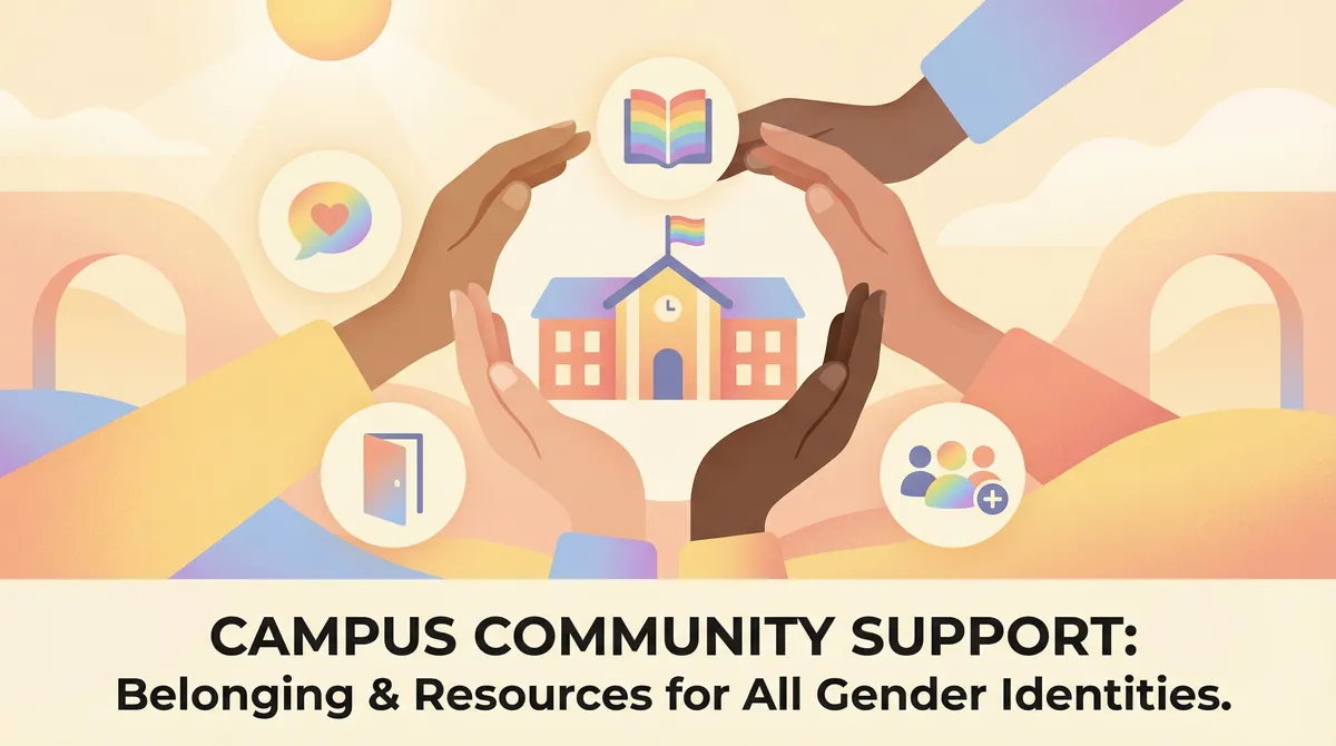 non-binary campus support - descriptive illustration
