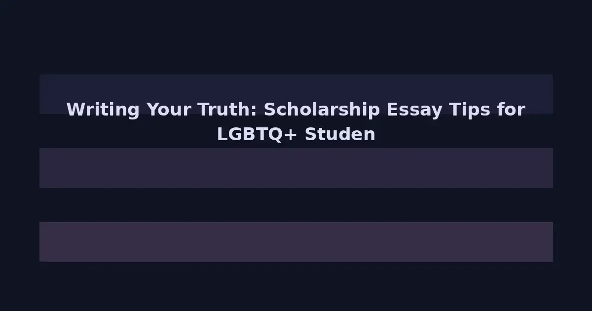 Writing Your Truth: Scholarship Essay Tips for LGBTQ+ Students That Actually Win