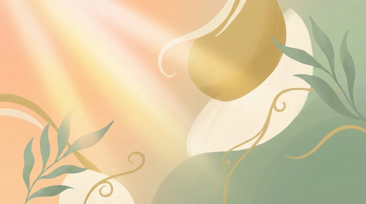 Peaceful wellness scene with warm colors representing mental and physical health