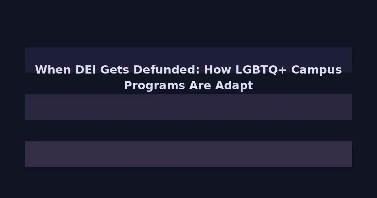 When DEI Gets Defunded: How LGBTQ+ Campus Programs Are Adapting to the Backlash