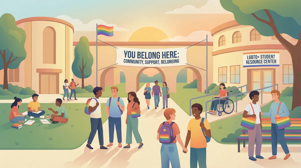campus inclusivity - descriptive illustration