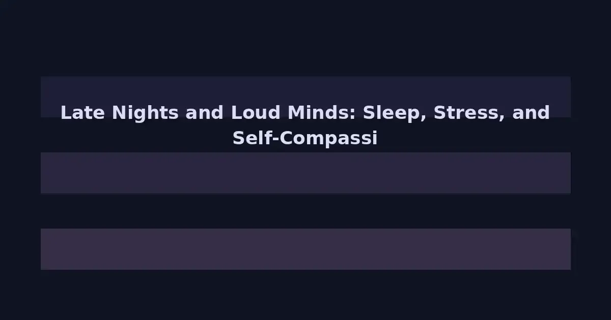 Late Nights and Loud Minds: Sleep, Stress, and Self-Compassion for Queer Students